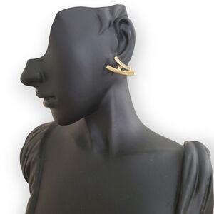 C C Skye Echo Bar Gold & Pave' Cubic Zirconia Earrings